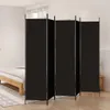 A black room divider is set up in a bedroom next to a bed. Náhled obrázku produktu