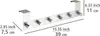 A silver colored door hook rack with dimensions shown in inches and centimeters. Anteprima dell’immagine prodotto
