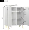 Sideboard Weiß 75Bx40Tx90H (3 Einlegeböden, 6 Fächer) mit 2 Produktbild-Vorschau 5