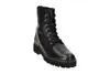 A black leather lace-up boot with a thick sole and gold-colored eyelets and studs. Produktbild-Vorschau