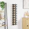 vidaXL Nástěnný stojan na víno pro 12 lahví Black Iron Náhled obrázku produktu 3