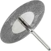A close-up view of a diamond cutting disc attached to a metal shank. Produktbild-Vorschau