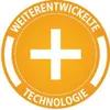 A circular orange graphic with a white plus sign in the center and German text around the border. Anteprima dell’immagine prodotto