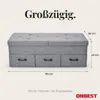 ONBEST Sitzbank mit Stauraum | 3 Schubladen | Grau | 110 kg Produktbild-Vorschau 11