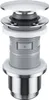 A chrome pop-up drain stopper for a sink. Podgląd zdjęcia produktu