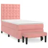 Boxspringbett mit Matratze Rosa 90x190 cm Samt Produktbild-Vorschau 1