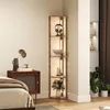 Lampada da terra angolare HOMCOM con LED e ripiano, stile Anteprima dell’immagine prodotto 2