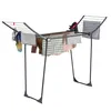 A drying rack with clothes on it, against a white background. Produktbild-Vorschau