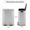 Poubelle Vidacharmy en inox avec 2 compartiments de 30L Voir les images du produit 2