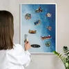 Magnettafel 70x50 cm mit weißem Rahmen - Magnetische Produktbild-Vorschau 2