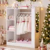 COSTWAY Kinderkast, kinderkledingkast met 2 Productafbeelding-voorbeeld 2