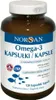 A bottle of Norsan Omega-3 fish oil capsules on a white background. Produktbild-Vorschau