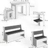 Eckbankgruppe Vicco Roman Weiß 180 x 120 cm mit Tisch, Produktbild-Vorschau 7