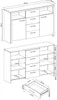 Kommode, dressoir, salontafel voor de woonkamer, 155 cm, Productafbeelding-voorbeeld 3