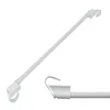 A white telescopic curtain rod with hooks on a white background. Produktbild-Vorschau