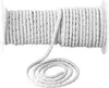 A white cord on a spool, with a portion unspooled and coiled on a white background. Produktbild-Vorschau