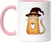 Katzen Hexe Tasse Rosa Halloween Catlover Katzenliebhaber Produktbild-Vorschau 1