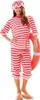 Retro Badeanzug Kostüm rot-weiß gestreift mit Badehaube für Damen Gr. 42-46 Paarkostüm Fasching Karneval Beachparty 20er Jahre Mottoparty Produktbild-Vorschau
