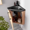 Gruppo lavabo angolare sospeso SKINO con rubinetto nero Anteprima dell’immagine prodotto 5