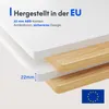 Close-up view of layered desk materials with text overlays and an EU flag. Náhled obrázku produktu