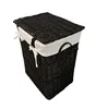 Panier à linge Coffre à linge en osier noir rectangulaire Voir les images du produit 5