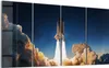 DEQORI Glasbild Echtglas 4x30x60 cm 'Raketenstart ins All' Produktbild-Vorschau 1