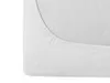 A close-up view of a white fitted sheet, showing the elasticized edge and textured fabric. Náhľad obrázku produktu