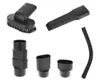 A collection of black vacuum cleaner attachments arranged on a white background. Produktbild-Vorschau