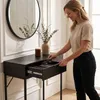 Konsolentisch Loft-Stil ELANO 2 Schubladen 80 cm Schwarz Produktbild-Vorschau 7