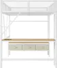 Lit mezzanine 140 x 200 cm en métal avec bureau et Voir les images du produit 12