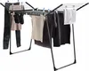 A drying rack with clothes hanging on it, against a white background. Produktbild-Vorschau