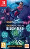 The cover art for the Nintendo Switch game Subnautica + Subnautica Below Zero, featuring characters and creatures from the games. Produktbild-Vorschau