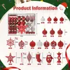 A product information graphic showing a set of Christmas ornaments. Voir les images du produit