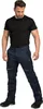 A man wearing navy work pants and a black t-shirt, standing against a white background. Produktbild-Vorschau