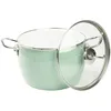 A light green pot with a glass lid, shown on a white background. Produktbild-Vorschau