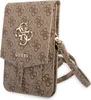 A close-up, studio shot of a brown Guess branded phone case with a gold logo. Podgląd zdjęcia produktu