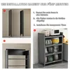 An instructional image showing the assembly steps for a kitchen storage shelf. Anteprima dell’immagine prodotto