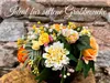 Grabgesteck Kunstblumen mit künstlichen Rosen in Apricot Produktbild-Vorschau 9