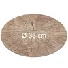 Untersetzer Holz-Optik 6er Platz-Set 38 cm rund abwischbar Tisch-Deko Hochzeit Geburtstag Sommerfest Dekoration Platz-Set Produktbild-Vorschau