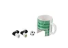 A soccer-themed mug with two soccer cleats and a soccer ball on a white background. Náhľad obrázku produktu