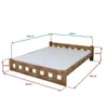 A wooden bed frame with a white mattress, shown with dimensions indicated by measurement lines and text. Náhled obrázku produktu