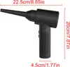 A black electronic device with a nozzle, likely a blower or pump, shown against a white background with measurement indicators. Náhled obrázku produktu