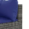 5-tlg. Garten-Lounge-Set mit Kissen Grau Poly Rattan Produktbild-Vorschau 8