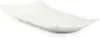 A white ceramic plate with a curved, asymmetrical shape, presented on a white background. Produktbild-Vorschau