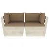 Maison Exclusive - Garten-Palettensofa 2-Sitzer mit Kissen Produktbild-Vorschau 3