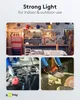 Collage showing a workshop, a car engine being worked on, and a person using a chainsaw. Voir les images du produit
