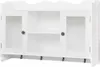 A white wall-mounted cabinet with glass doors and shelves. Podgląd zdjęcia produktu