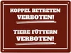 Betreten und Tiere füttern verboten Koppel-Metallschild XL Produktbild-Vorschau 1