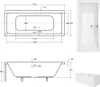 Badewanne QUADRO 170x75 mit Füßen , mit Siphon (mit Produktbild-Vorschau 7