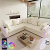 Merax L-förmiges Ecksofa mit LED-Licht, USB-Ladeanschluss, Produktbild-Vorschau 1